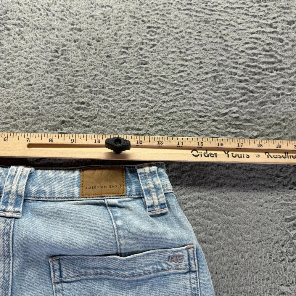 American Eagle Outfitters Jeans Womens 0 Blue Denim Wide-Leg Cargo Baggy Stretch